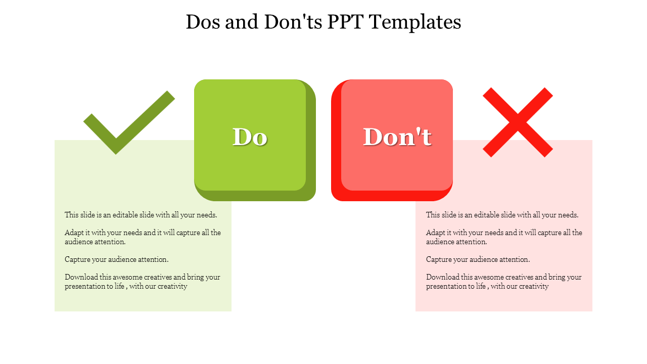 Dos and Don'ts PPT Templates